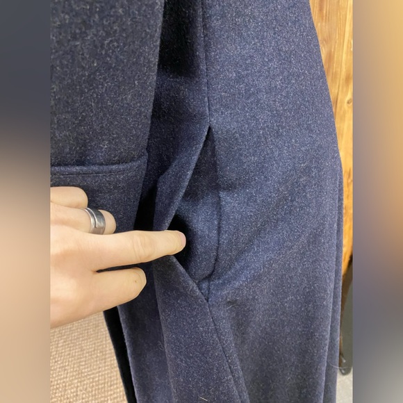 Beaver Fur Collar Wool Pea Coat sz M - Picture 5 of 8